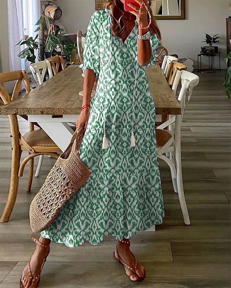 Luna™ | Zwiewna Sukienka Boho z Eleganckim Wzorem
