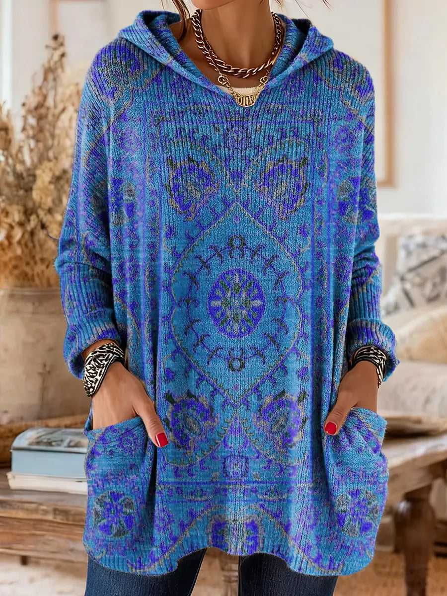 Soraya | Długa Tunika z Kapturem w Stylu Boho