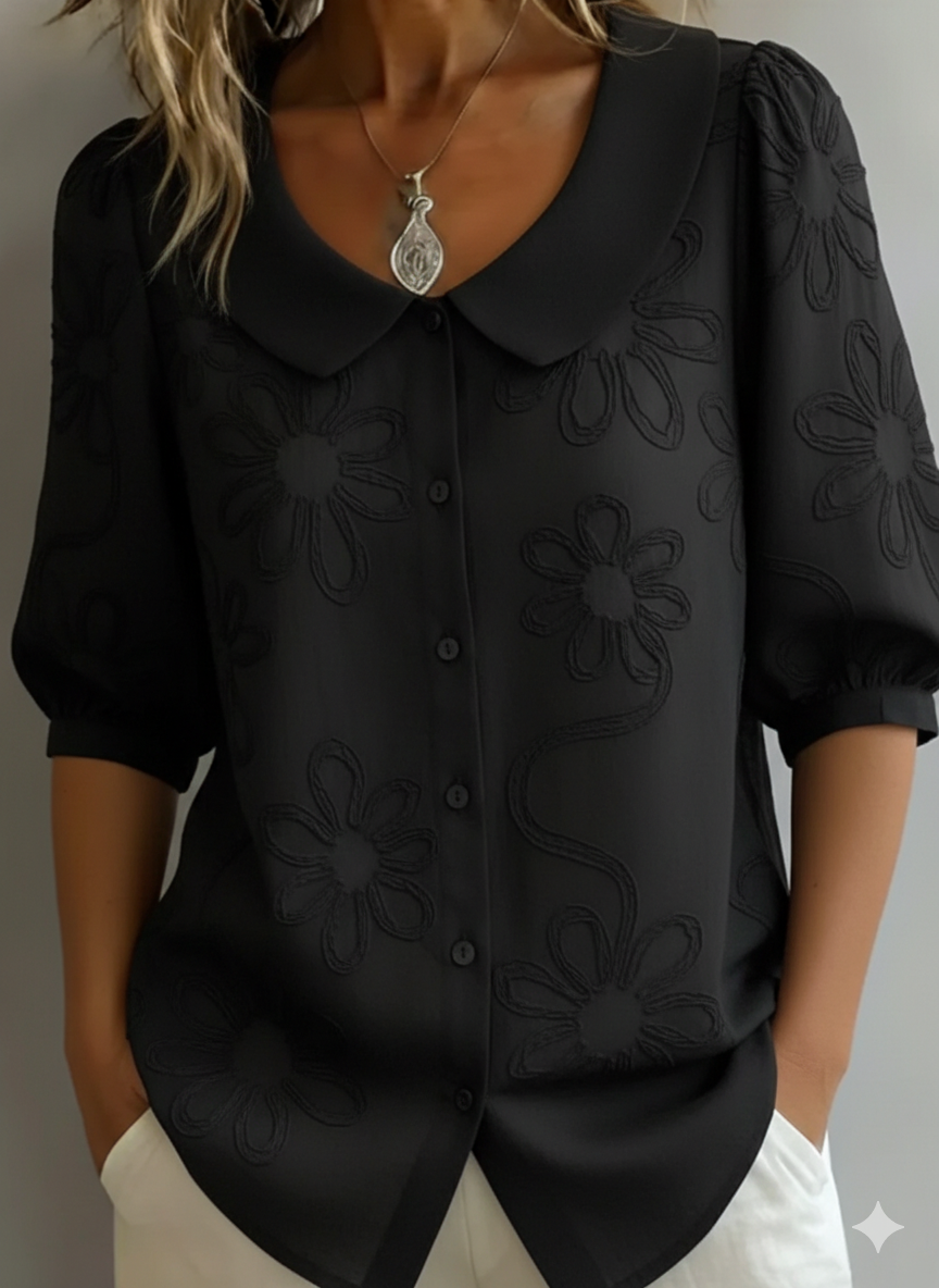 Zofia | Lekka Bluzka Kwiatowa z Naturalną Elegancj