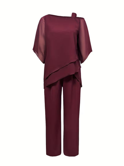 Valerie - Soft Drape Two-Piece Set – Effortless Polish, All-Day Comfort