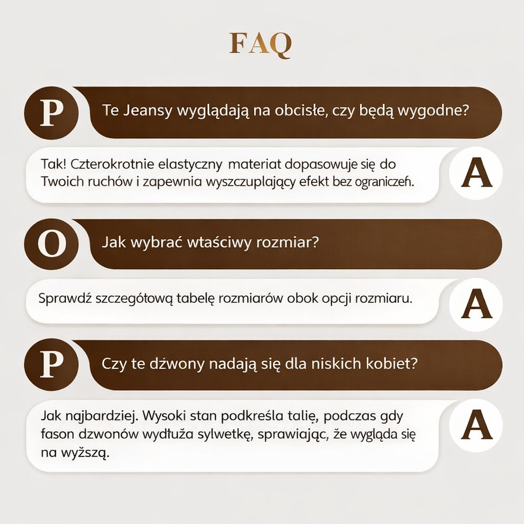 Zusanna |  elastyczne jeansy dzwony z wysokim stanem