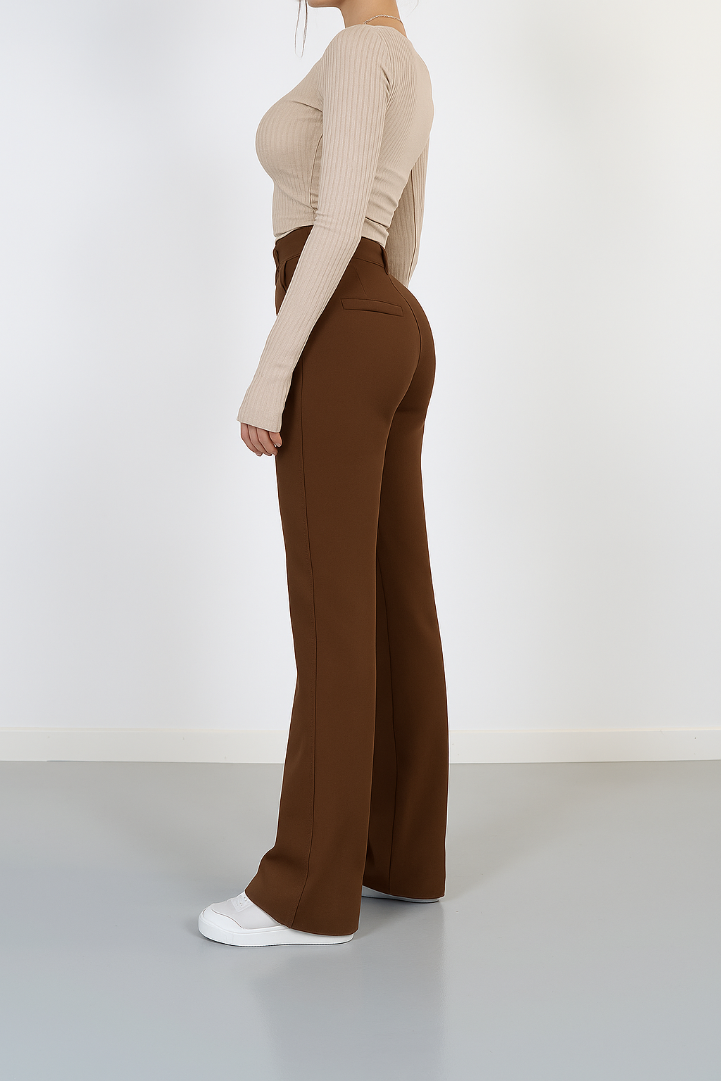 BEVIRA™ | Spodnie damskie z wysokim stanem – proste nogawki, elegancki krój