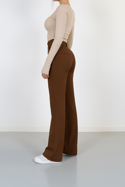 BEVIRA™ | Spodnie damskie z wysokim stanem – proste nogawki, elegancki krój