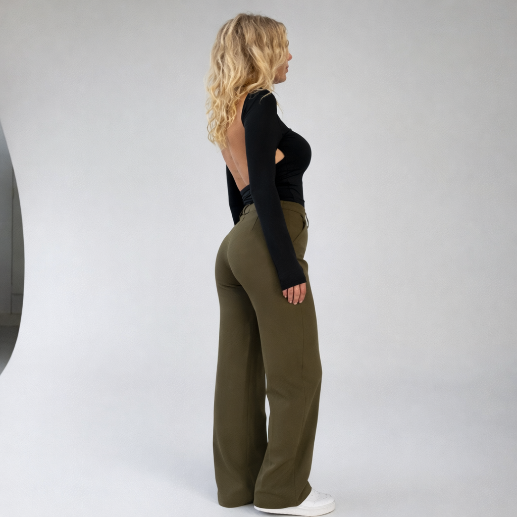 BEVIRA™ | Spodnie damskie z wysokim stanem – proste nogawki, elegancki krój