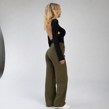 BEVIRA™ | Spodnie damskie z wysokim stanem – proste nogawki, elegancki krój