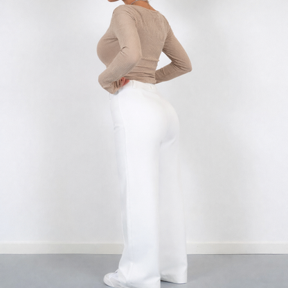 BEVIRA™ | Spodnie damskie z wysokim stanem – proste nogawki, elegancki krój
