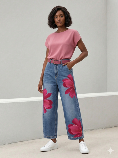 Sophia | Eleganckie Spodnie w Kwiaty