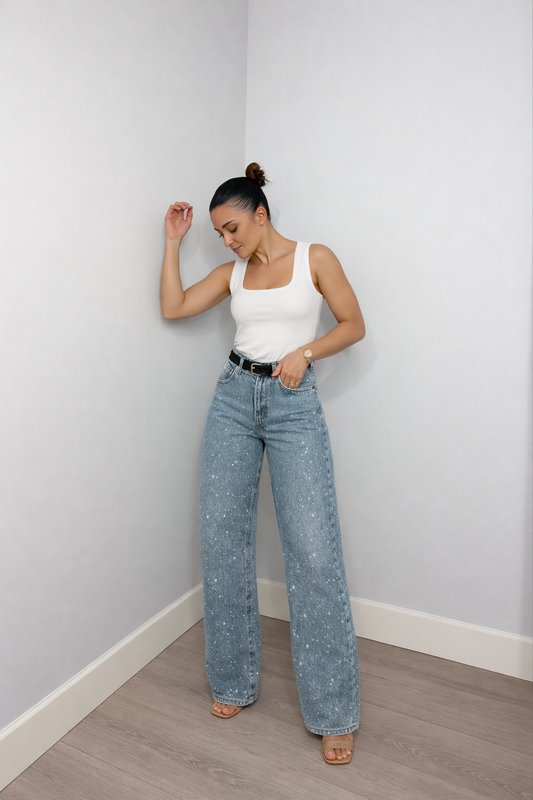 SANIRA™ | Damskie jeansy z wysokim stanem – proste nogawki, styl vintage