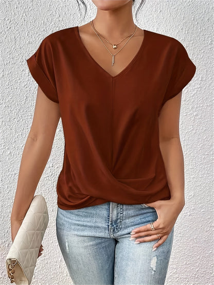 Sorella™ | Klasyczny T-shirt z Dekoltem V