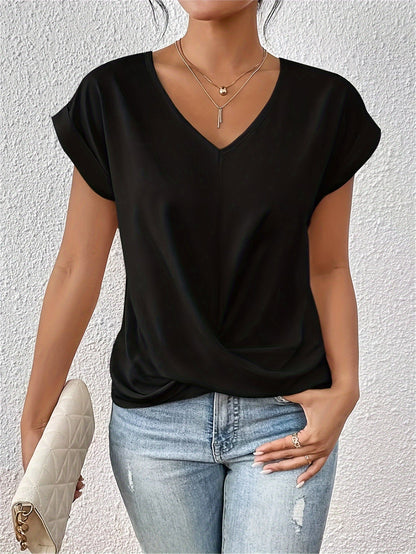 Sorella™ | Klasyczny T-shirt z Dekoltem V