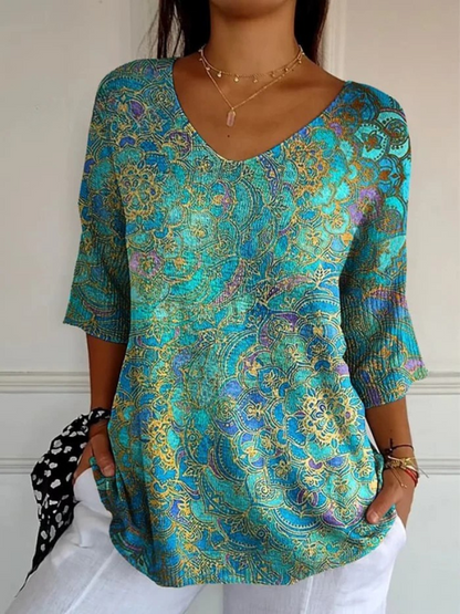 Almira | Elegancka Tunika z Artystycznym Motywem