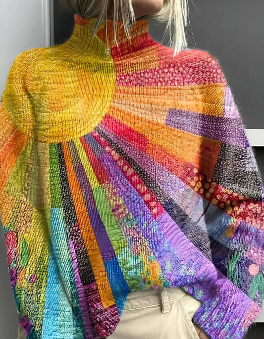 Elira™ | Stylowy Wielokolorowy Sweter z Golfem
