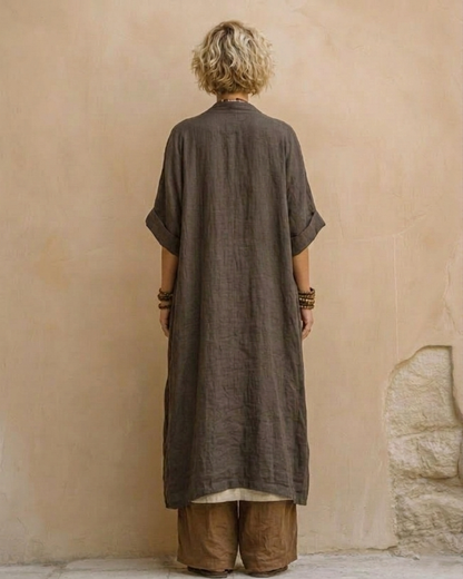 Giulia – trzyczęściowy zestaw Bohemian Nomad w kolorze ciemnoszarym i brązowym ze wzorem plemiennym