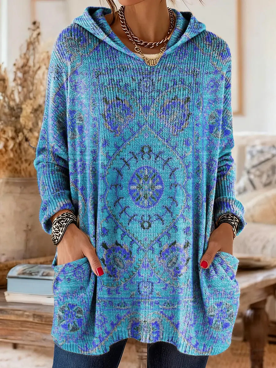 Soraya | Długa Tunika z Kapturem w Stylu Boho