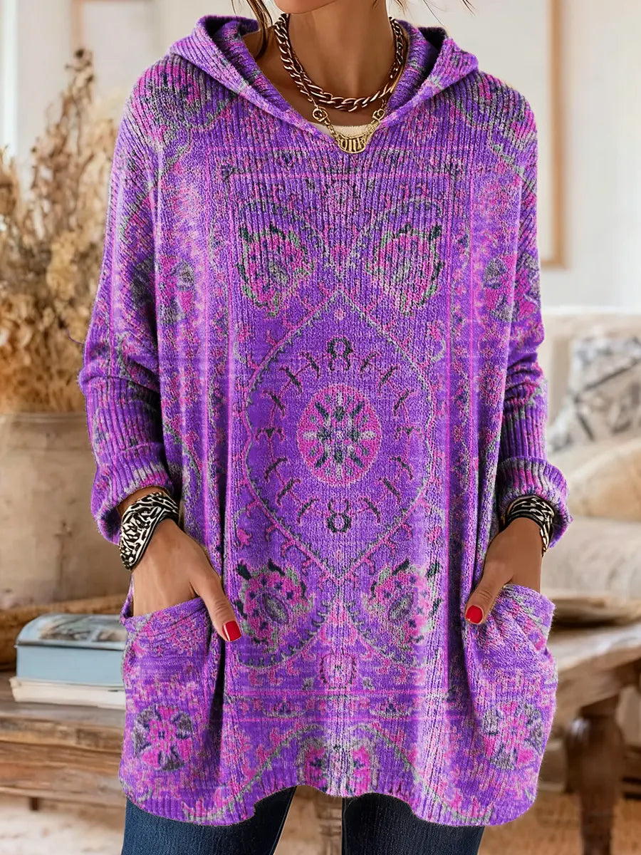Soraya | Długa Tunika z Kapturem w Stylu Boho