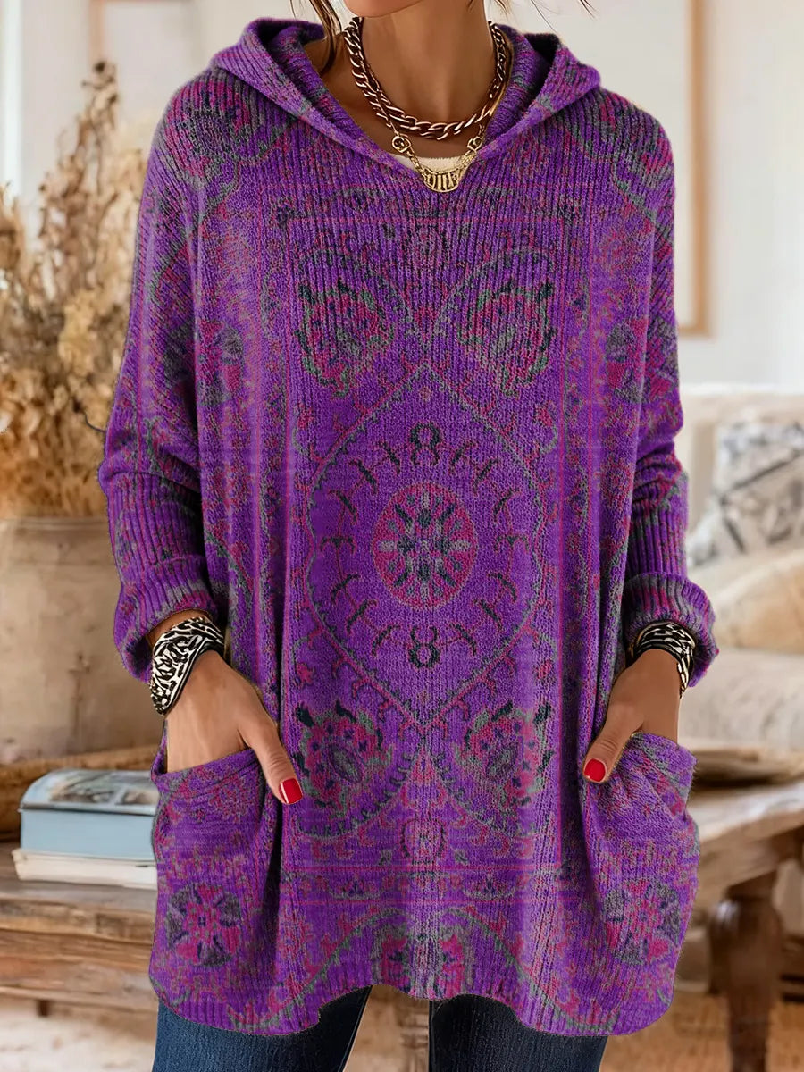 Soraya | Długa Tunika z Kapturem w Stylu Boho