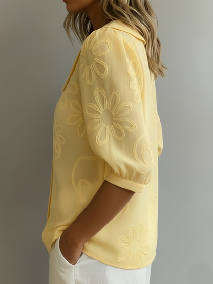 Zofia | Lekka Bluzka Kwiatowa z Naturalną Elegancj