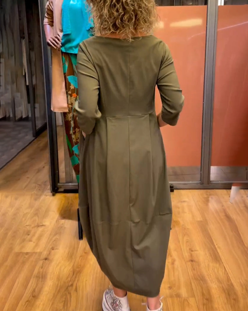 HANELA™ | Sukienka modelująca – okrągły dekolt, elegancki krój, efekt wyszczuplający