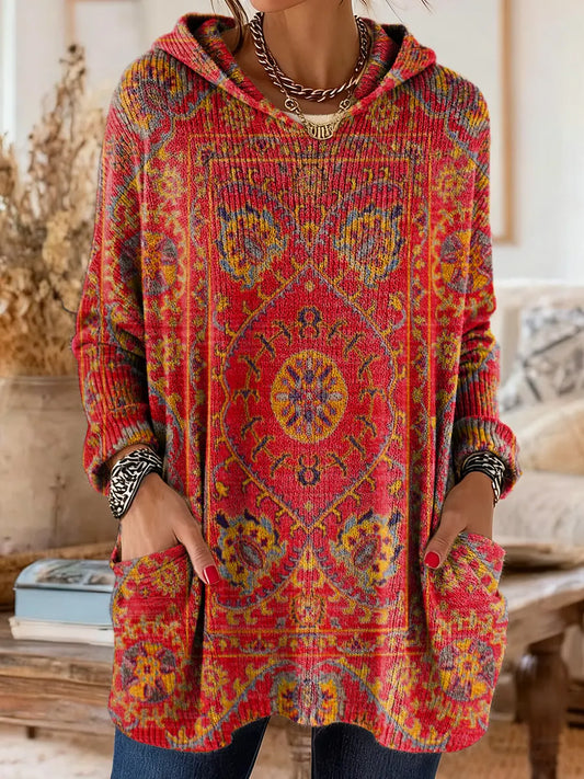 Soraya | Długa Tunika z Kapturem w Stylu Boho