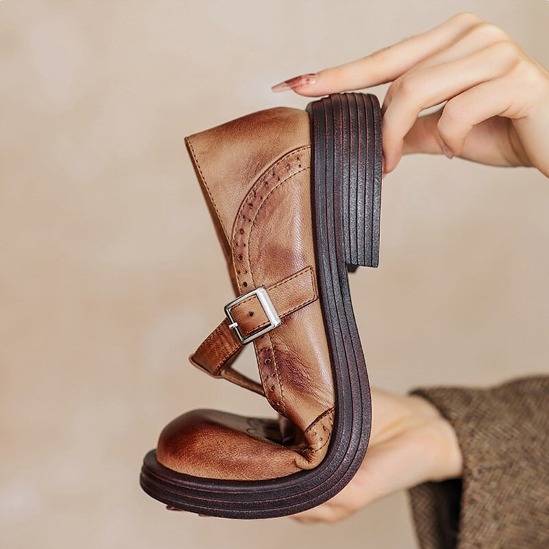 Mattea | Elegante Skórzane Buty Mary Jane