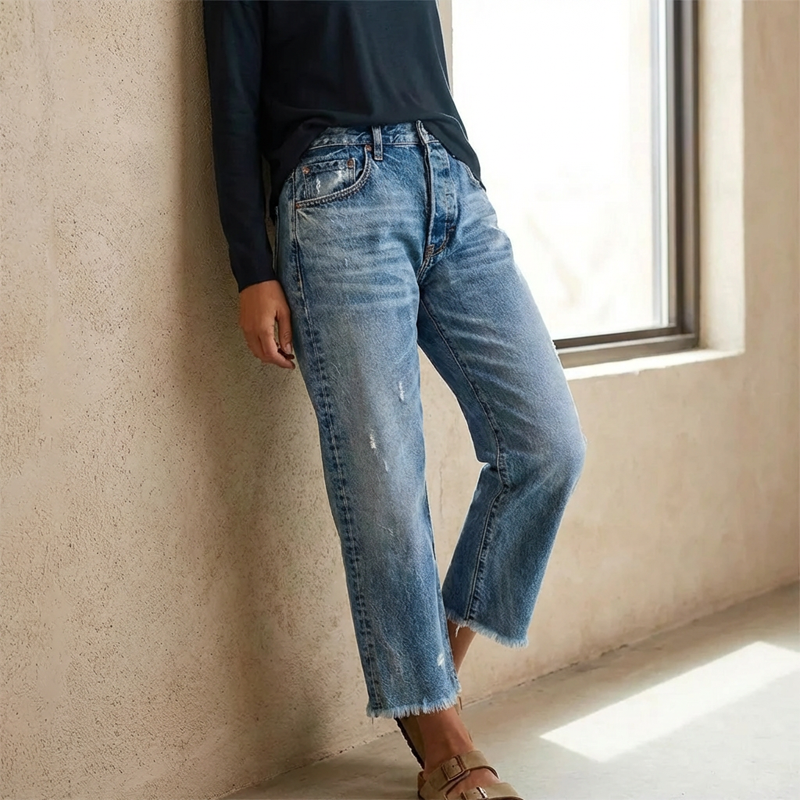 Lavia™ | Jeansy Cropped o Prostym Kroju