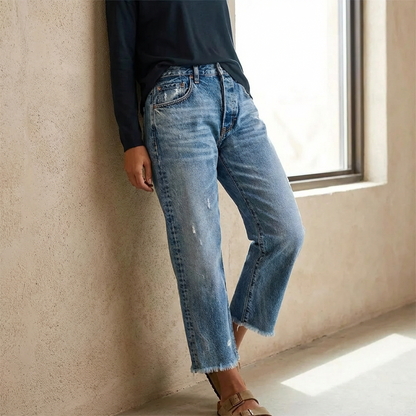 Lavia™ | Jeansy Cropped o Prostym Kroju