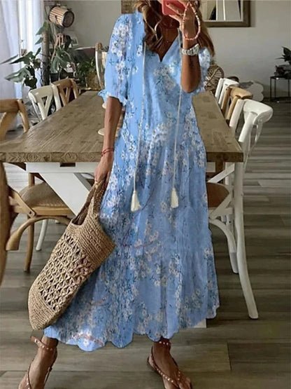 Luna™ | Zwiewna Sukienka Boho z Eleganckim Wzorem