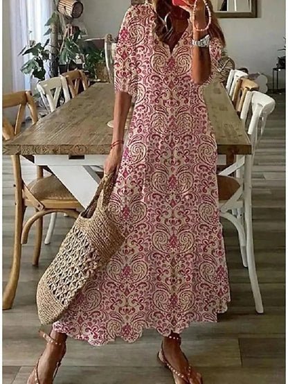 Luna™ | Zwiewna Sukienka Boho z Eleganckim Wzorem