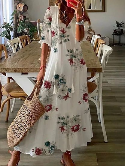 Luna™ | Zwiewna Sukienka Boho z Eleganckim Wzorem